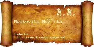 Moskovits Márta névjegykártya