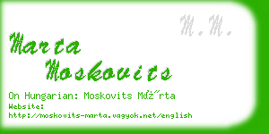 marta moskovits business card